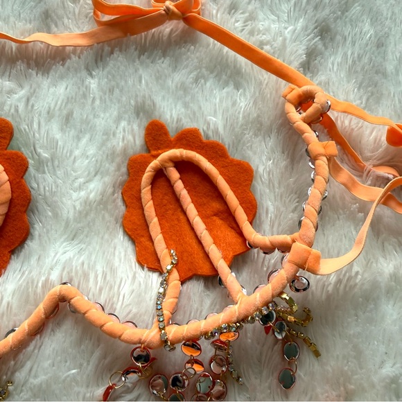 NWOT The Lumi Shop Small Rave Festival Orange Meadow Nymph Outfit - Picture 13 of 14